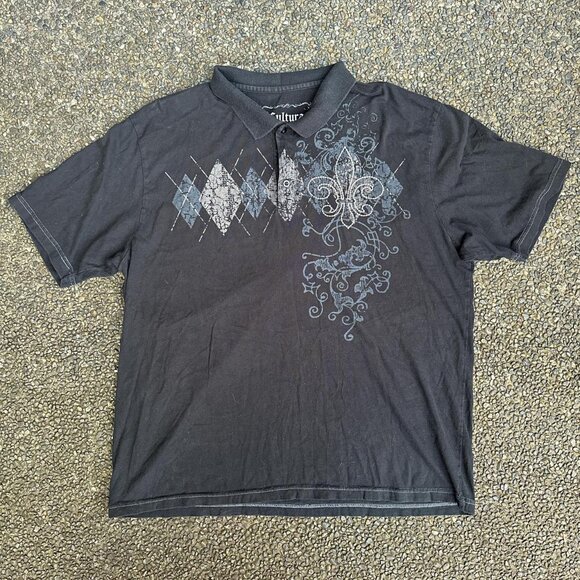 Cultura Men's Black and Grey Polo-shirts - Picture 1 of 3